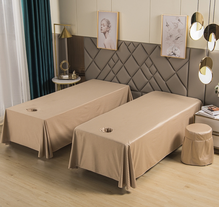 91家纺网 家纺一手货源 找家纺 不打烊家纺 2021新款焕彩尼美容床罩-银杏花开床单款 驼色