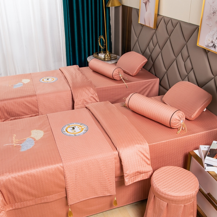 91家纺网 家纺一手货源 找家纺 不打烊家纺 2021新款焕彩尼美容床罩-银杏花开床单款 玉色