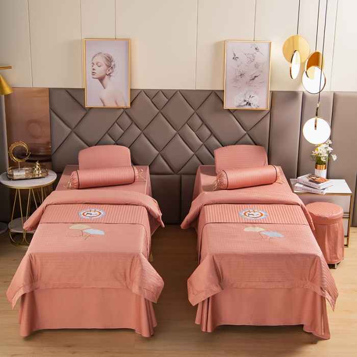 91家纺网 家纺一手货源 找家纺 不打烊家纺 2021新款焕彩尼美容床罩-银杏花开床单款 玉色