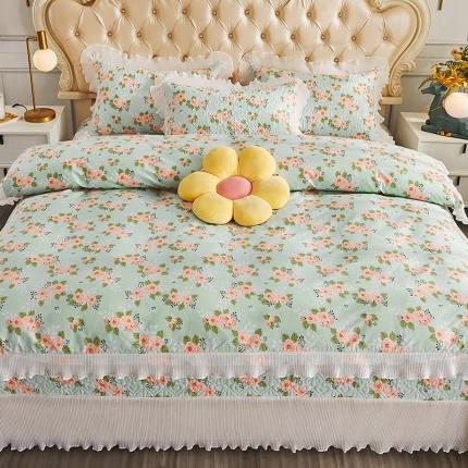 91家纺网 家纺一手货源 找家纺 宜凡 2023新款全棉印花床盖四件套 秘密花园