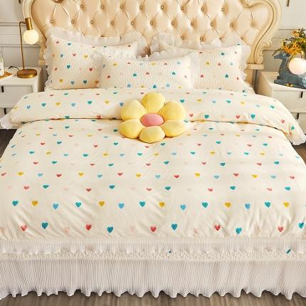 91家纺网 家纺一手货源 找家纺 宜凡 2023新款全棉印花床盖四件套 童年游戏