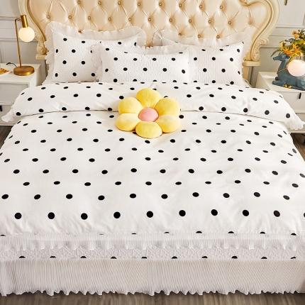 宜凡 2023新款全棉印花床盖四件套 波点定律