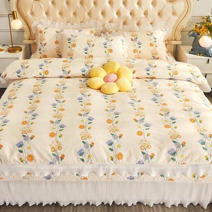 宜凡 2023新款全棉印花床盖四件套 伊甸园