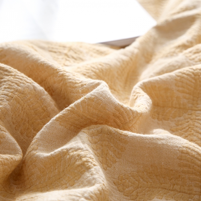 91家纺网 家纺一手货源 找家纺 总安莱生活  新款双层纱四叶草色织大提花蝴蝶结工艺款四件套