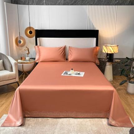 爱缦 2021新款星辰系列100支长绒棉单件枕套+床单 时尚桔