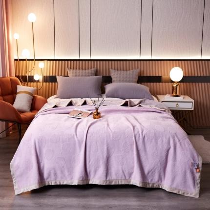 家多爱毯业 2021新款锦丝绒毛毯盖毯双面绒毯子 草莓-浅紫