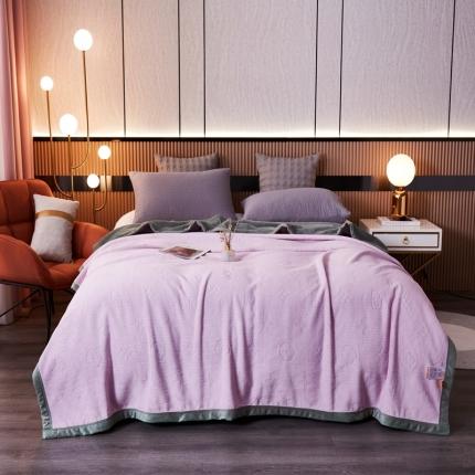 家多爱毯业 2021新款锦丝绒毛毯盖毯双面绒毯子小清新-浅紫