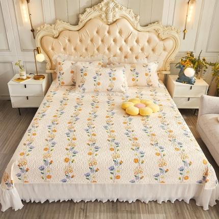 宜凡 2023新款全棉印花床盖三件套 伊甸园