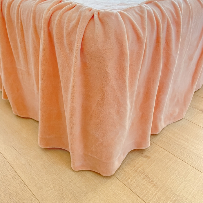 91家纺网 家纺一手货源 找家纺 金爱家2021新款230克毛巾绣牛奶绒花边四件套 萌萌兔-太阳橙