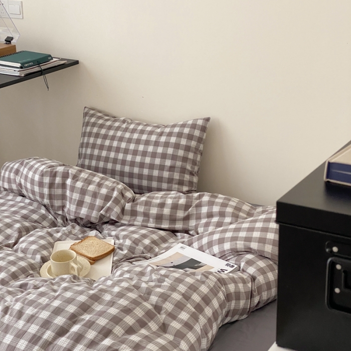 91家纺网 家纺一手货源 找家纺 （总）梦享生活家居 2021新款水洗棉色织全棉四件套-晓月格