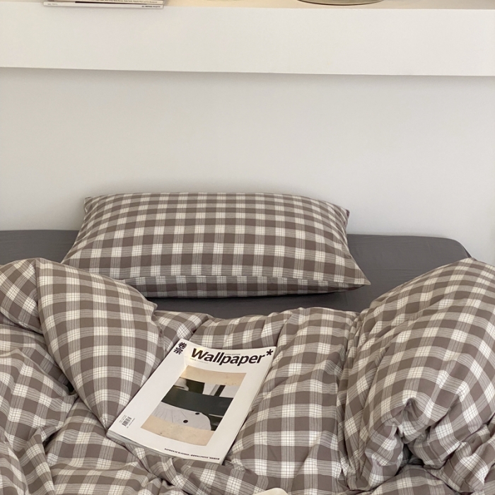 91家纺网 家纺一手货源 找家纺 （总）梦享生活家居 2021新款水洗棉色织全棉四件套-晓月格