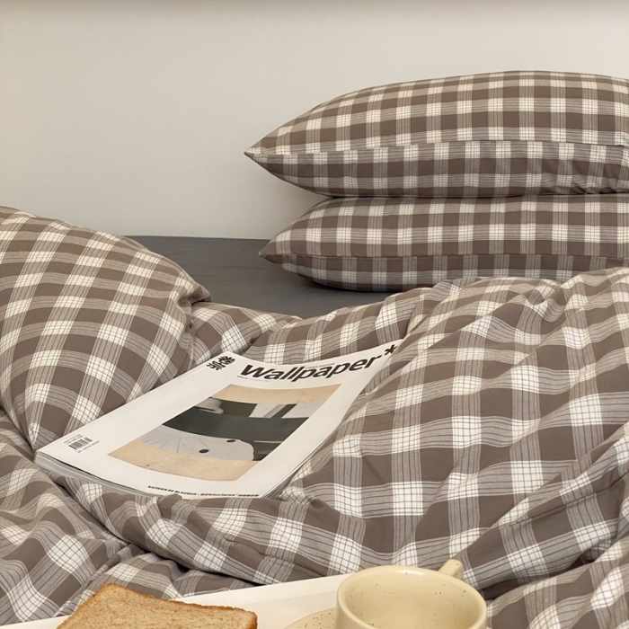 91家纺网 家纺一手货源 找家纺 （总）梦享生活家居 2021新款水洗棉色织全棉四件套-晓月格