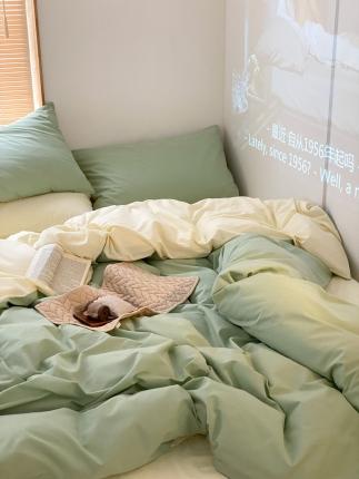 91家纺网 家纺一手货源 找家纺 （总）梦享生活家居 2021新款水洗棉双拼四件套,ins淡灰,ins抹茶,ins奶茶,ins浅蓝,橙色＋柠檬黄,淡灰色＋蜂蜜黄,淡雅绿＋奶茶,蜂蜜黄＋抹茶,蜂蜜黄＋奶茶,橘粉＋淡灰,抹茶＋奶茶,藕紫＋淡雅绿,浅蓝＋奶茶,雾蓝＋浅蓝