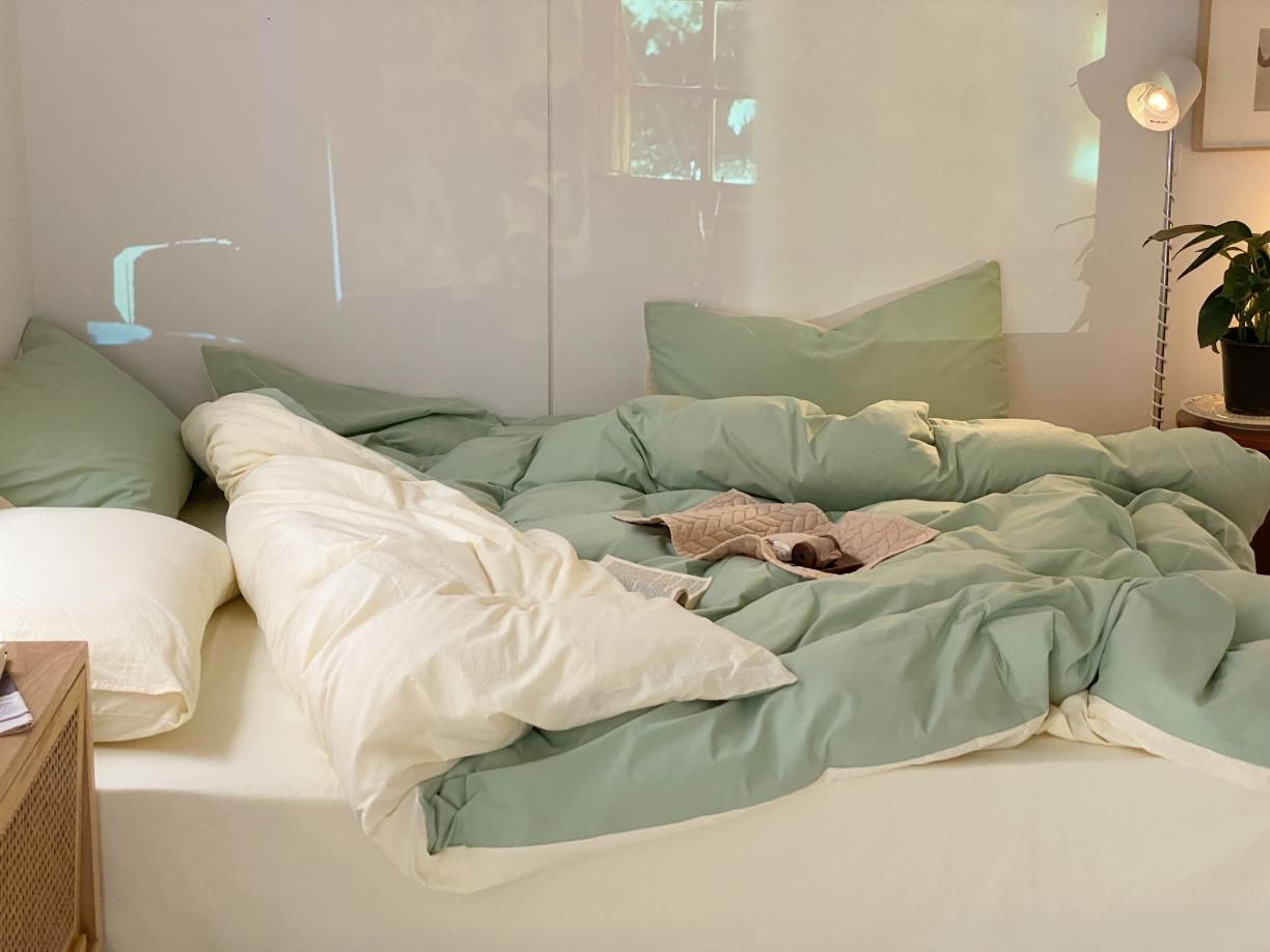 91家纺网 家纺一手货源 找家纺 （总）梦享生活家居 2021新款水洗棉双拼四件套