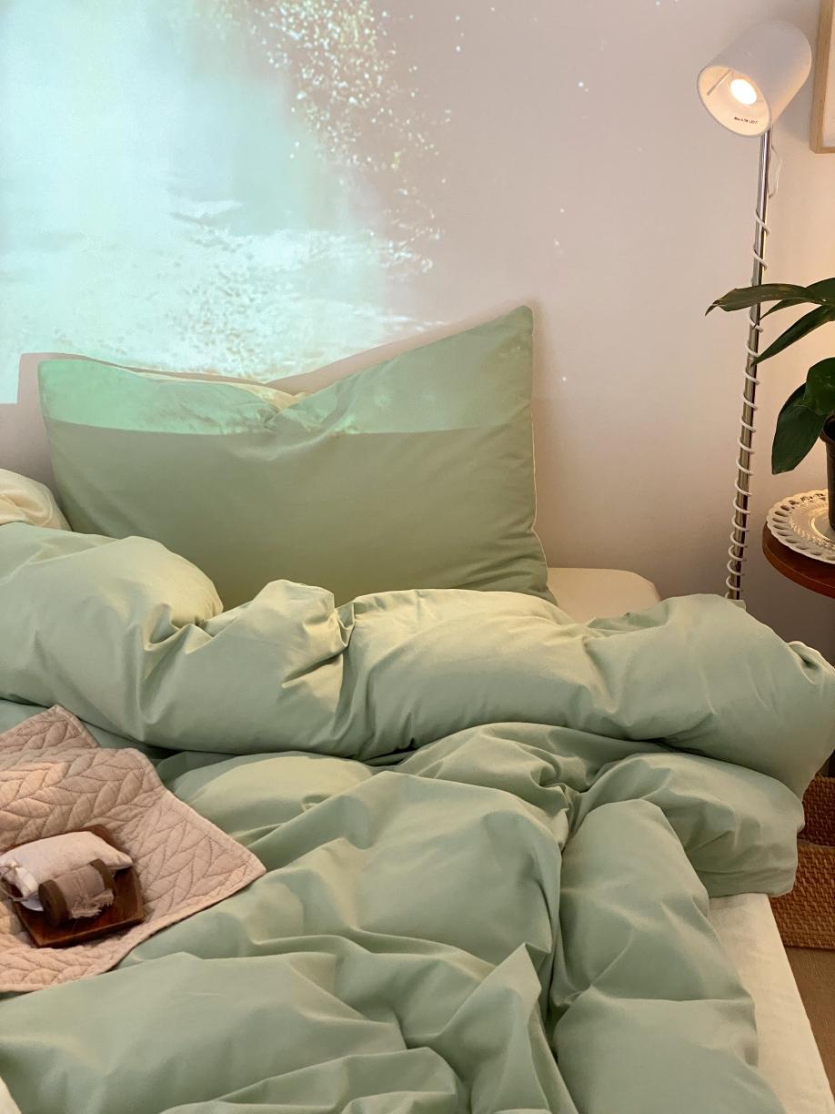 91家纺网 家纺一手货源 找家纺 （总）梦享生活家居 2021新款水洗棉双拼四件套