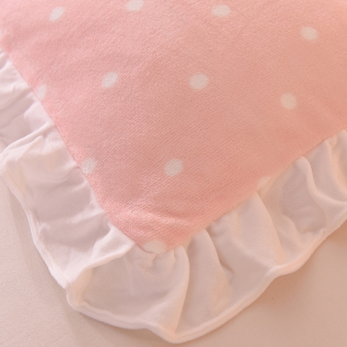 91家纺网 家纺一手货源 找家纺 欧冠家纺 2021新款保暖牛奶绒单被套 粉-波点