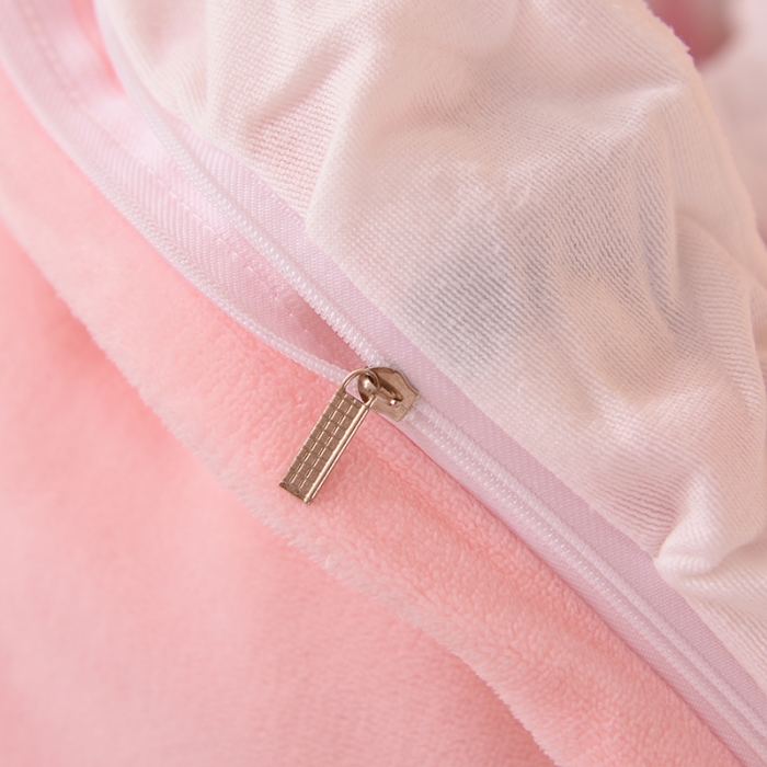 91家纺网 家纺一手货源 找家纺 欧冠家纺 2021新款保暖牛奶绒单被套 粉-格子