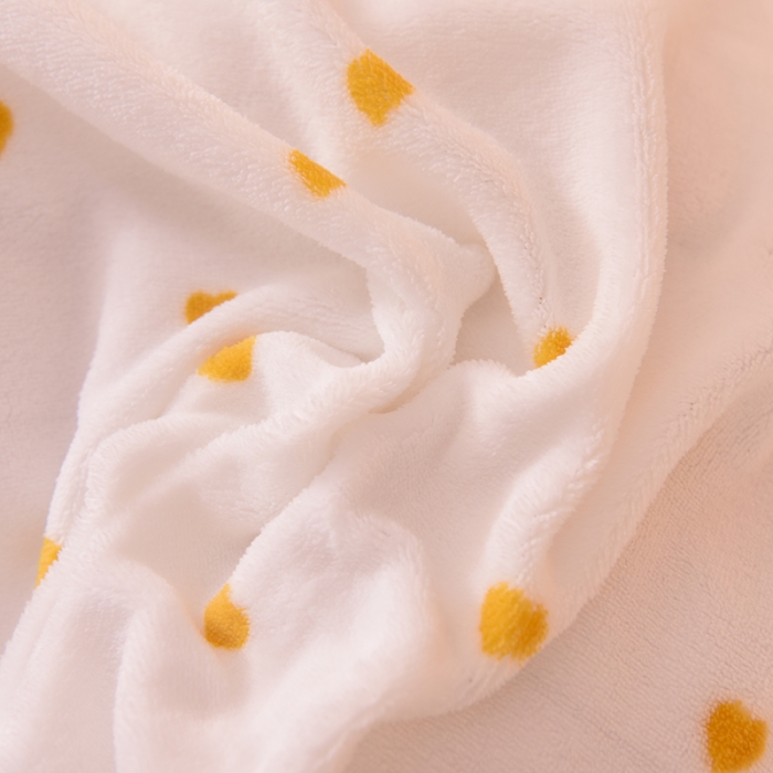 91家纺网 家纺一手货源 找家纺 欧冠家纺 2021新款保暖牛奶绒单被套 黄-爱心