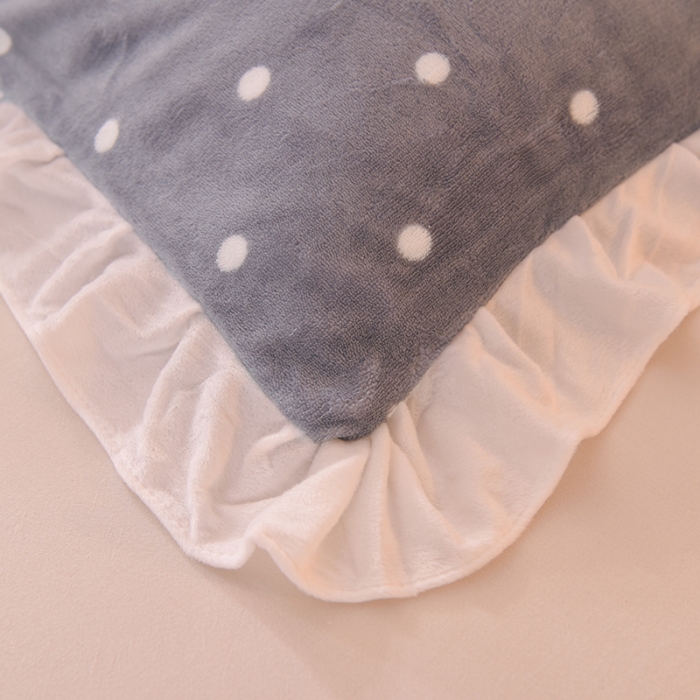 91家纺网 家纺一手货源 找家纺 欧冠家纺 2021新款保暖牛奶绒单被套 灰-波点