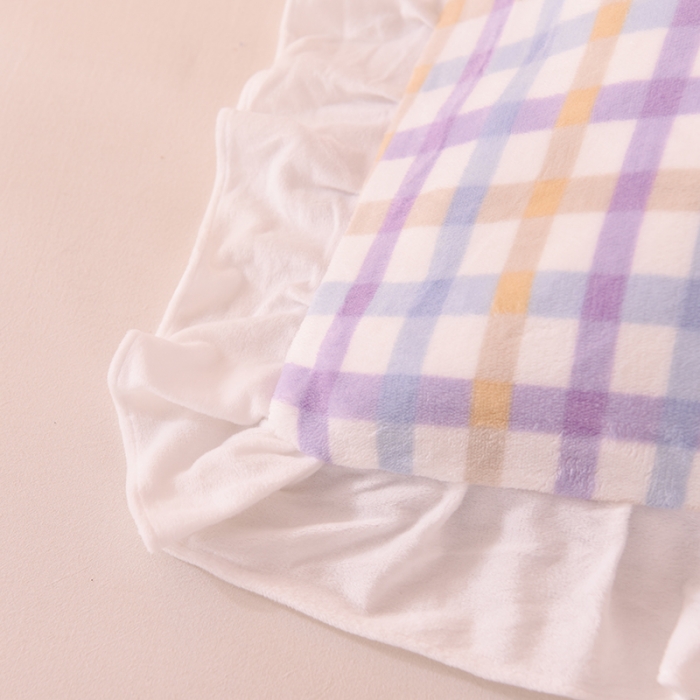 91家纺网 家纺一手货源 找家纺 欧冠家纺 2021新款保暖牛奶绒单被套 紫-格子