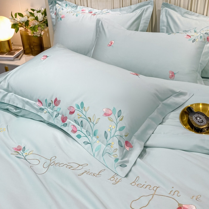 91家纺网 家纺一手货源 找家纺 （总）品家居2021新款贝拉花园180支全棉澳棉刺绣四件套