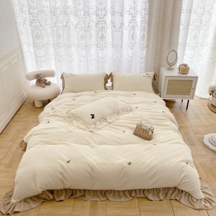 玛奇朵 2021秋冬新款泰迪绒系列四件套 泰迪-白色