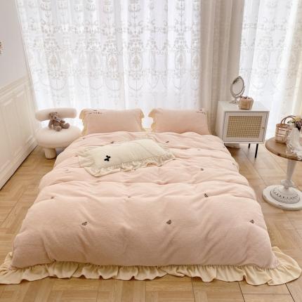 玛奇朵 2021秋冬新款泰迪绒系列四件套 泰迪-粉色