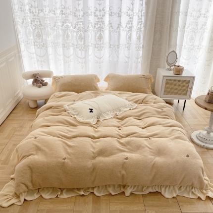 玛奇朵 2021秋冬新款泰迪绒系列四件套 泰迪-栗色