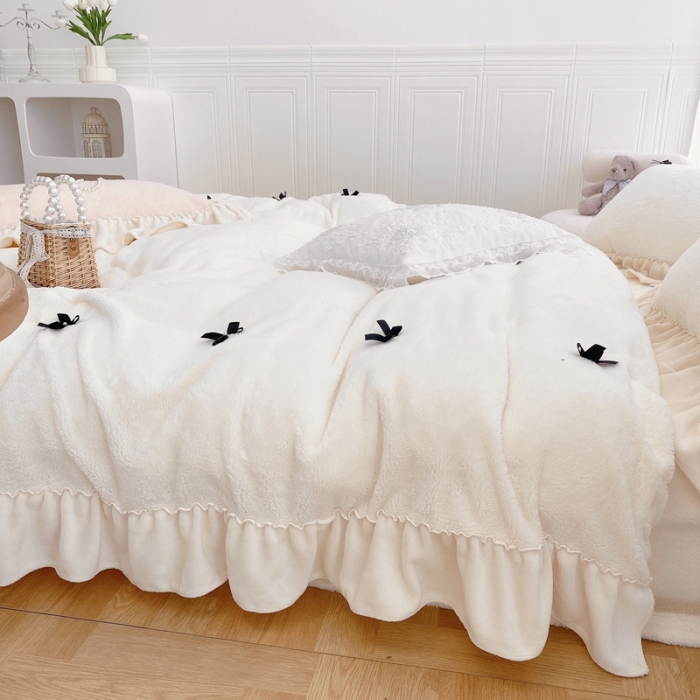 91家纺网 家纺一手货源 找家纺 （总）玛奇朵 2021秋冬新款240克进口泰迪绒四件套-仙朵