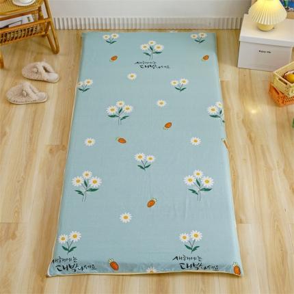 91家纺网 家纺一手货源 找家纺 凌云家纺 2021新款棉加绒床垫套 小雏菊蓝