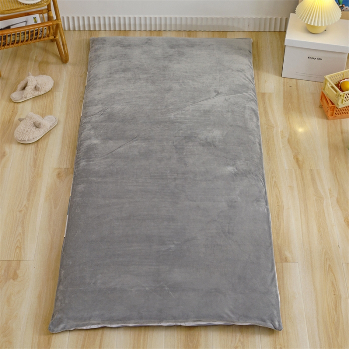 91家纺网 家纺一手货源 找家纺 凌云家纺 2021新款棉加绒床垫套 简约灰