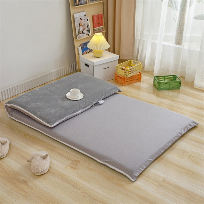 91家纺网 家纺一手货源 找家纺 凌云家纺 2021新款棉加绒床垫套 简约灰