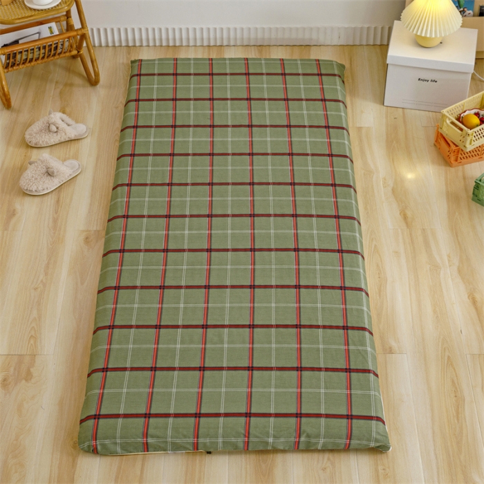 91家纺网 家纺一手货源 找家纺 凌云家纺 2021新款棉加绒床垫套 可可-绿