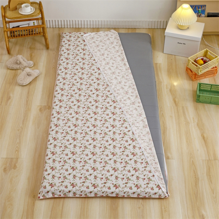 91家纺网 家纺一手货源 找家纺 凌云家纺 2021新款棉加绒床垫套 婉菲尔-粉