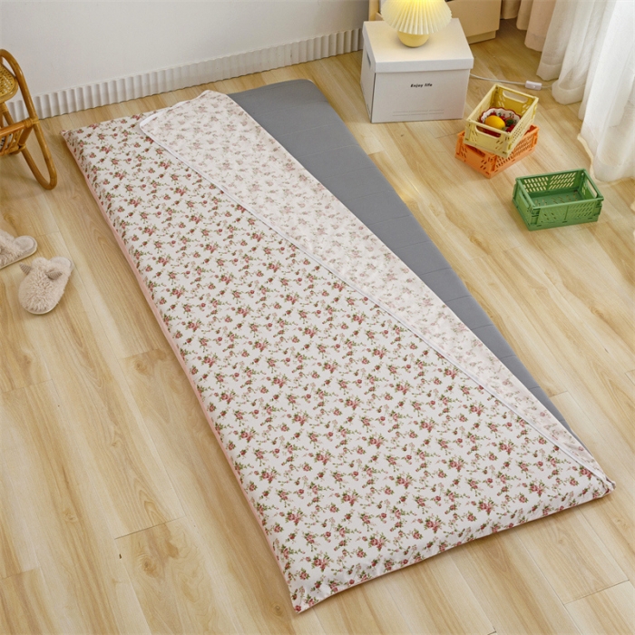 91家纺网 家纺一手货源 找家纺 凌云家纺 2021新款棉加绒床垫套 婉菲尔-粉