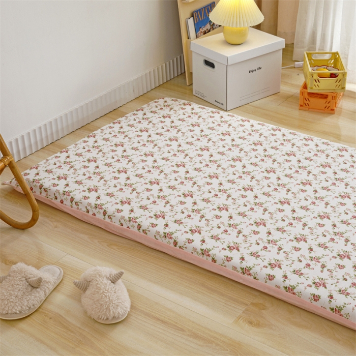 91家纺网 家纺一手货源 找家纺 凌云家纺 2021新款棉加绒床垫套 婉菲尔-粉