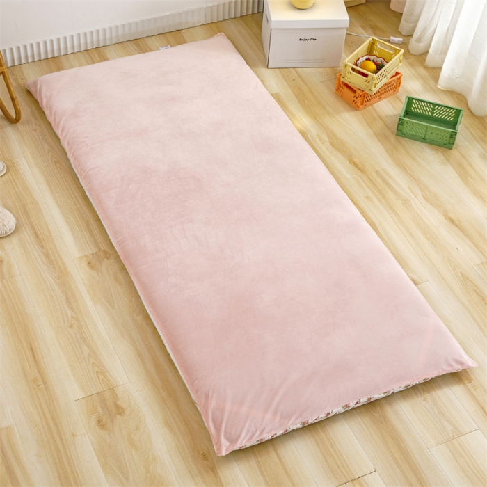 91家纺网 家纺一手货源 找家纺 凌云家纺 2021新款棉加绒床垫套 婉菲尔-粉