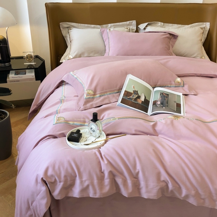 91家纺网 家纺一手货源 找家纺 （总）2023新款进口超柔澳棉磨毛刺绣工艺款四件套