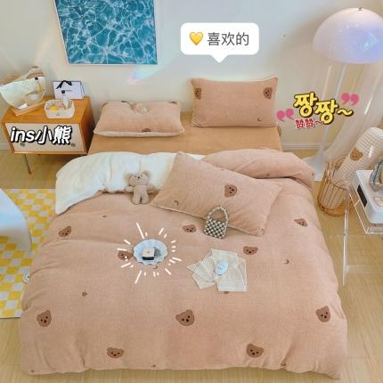 91家纺网 家纺一手货源 找家纺 （总）顾里家纺 2021新款ins泰迪绒绣花四件套