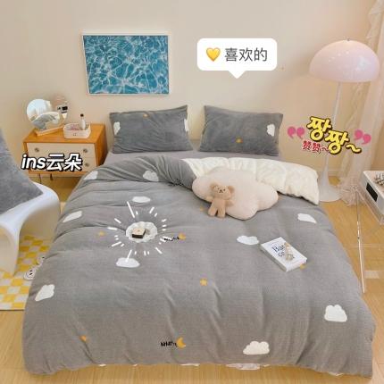 91家纺网 家纺一手货源 找家纺 （总）顾里家纺 2021新款ins泰迪绒绣花四件套