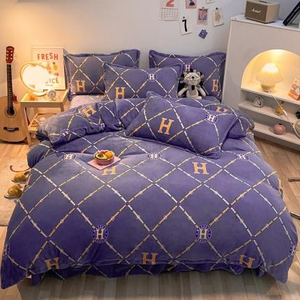 91家纺网 家纺一手货源 找家纺 （总）金爱家 2021新款跑量款牛奶绒四件套