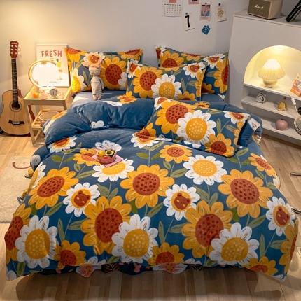 91家纺网 家纺一手货源 找家纺 （总）金爱家 2021新款跑量款牛奶绒四件套