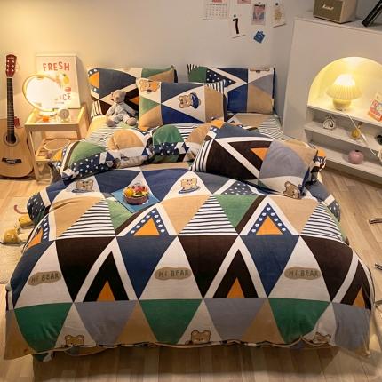 91家纺网 家纺一手货源 找家纺 （总）金爱家 2021新款跑量款牛奶绒四件套