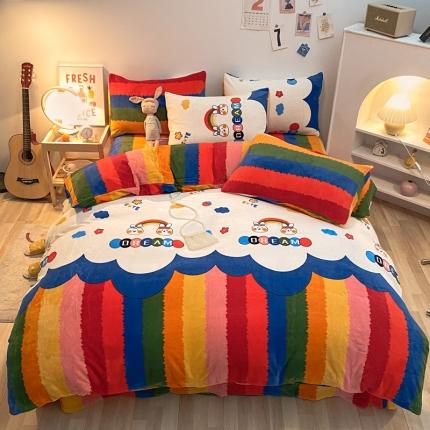 （总）金爱家 2021新款跑量款牛奶绒四件套