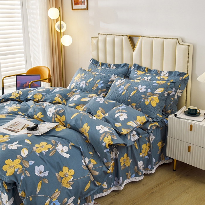 91家纺网 家纺一手货源 找家纺 纽缦 2021新款上下边夹棉四件套 淡香伊人