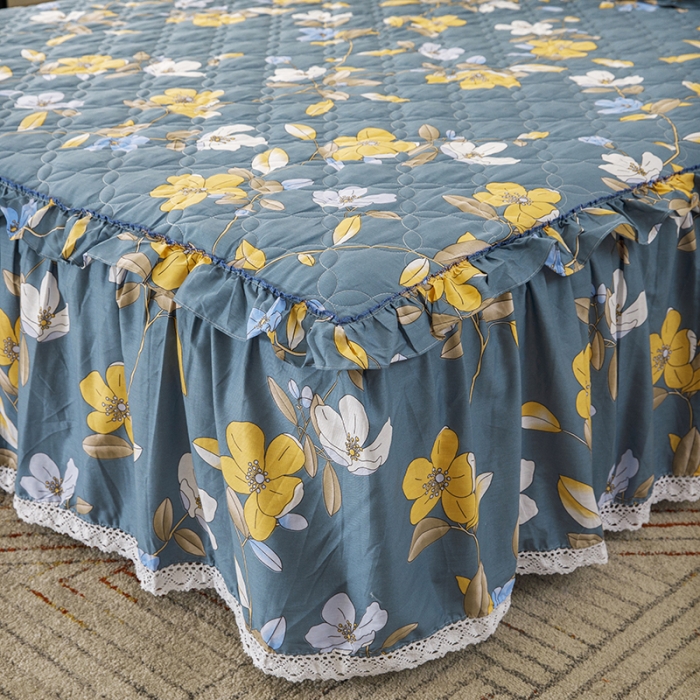 91家纺网 家纺一手货源 找家纺 纽缦 2021新款上下边夹棉四件套 淡香伊人