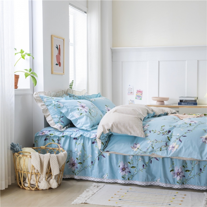 91家纺网 家纺一手货源 找家纺 纽缦 2021新款上下边夹棉四件套 芬芳兰