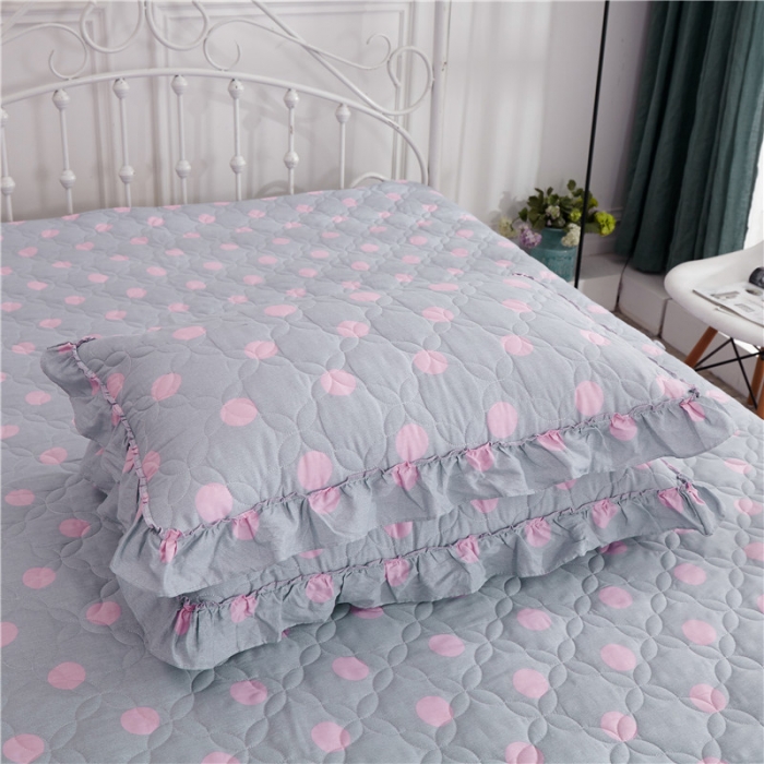 91家纺网 家纺一手货源 找家纺 纽缦 2021新款上下边夹棉四件套 粉波点