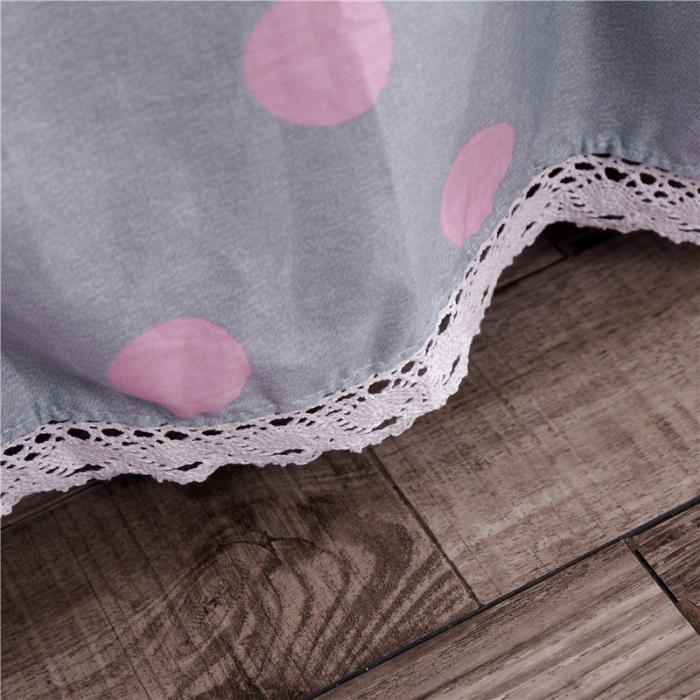 91家纺网 家纺一手货源 找家纺 纽缦 2021新款上下边夹棉四件套 粉波点