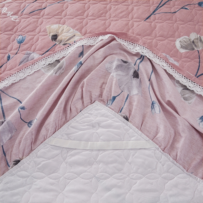 91家纺网 家纺一手货源 找家纺 纽缦 2021新款上下边夹棉四件套 花丛